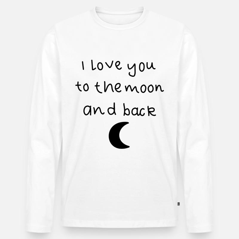 Liebe Mond Spruch - Männer Premium Bio Langarmshirt - Weiß