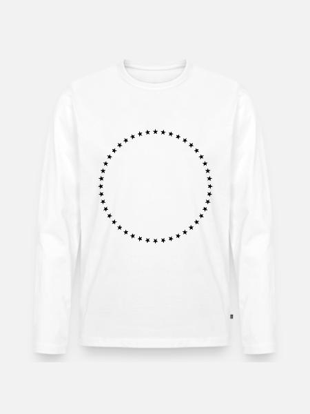 Star Circle Geometry - Men's Premium Organic Long Sleeve Shirt - white