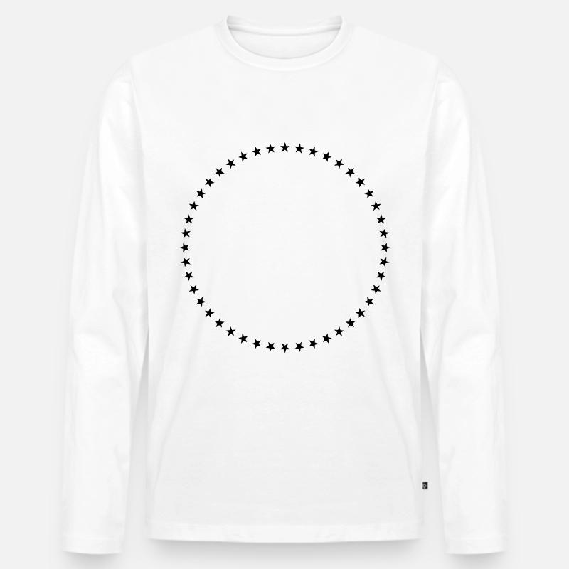 Sterne Kreis Geometrie - Männer Premium Bio Langarmshirt - Weiß