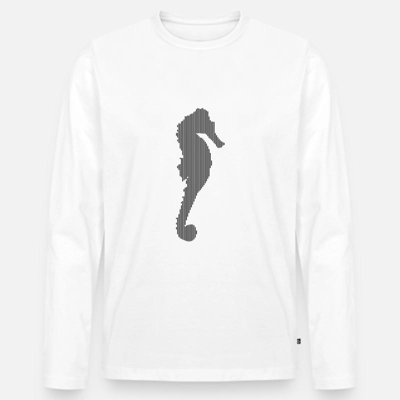 Seepferdchen Meerestiere - Männer Premium Bio Langarmshirt - Weiß