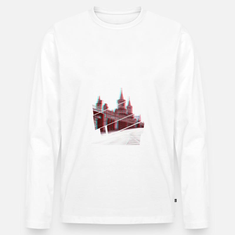 Berlin Oberbaumbrücke Glitch - Männer Premium Bio Langarmshirt - undefined