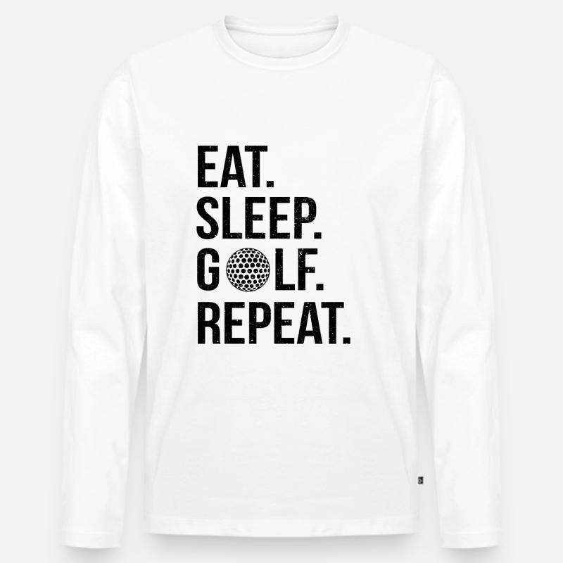 Golf Golfer Golfplatz Golfspieler - Männer Premium Bio Langarmshirt - Weiß