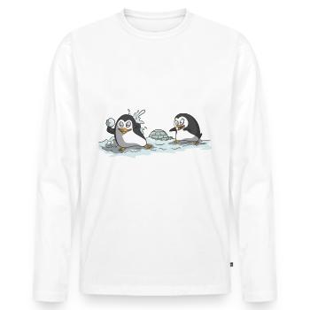 Snowball fight snow snowball gift idea - Men's Premium Organic Long Sleeve Shirt - white - Front - Nico (187cm)
