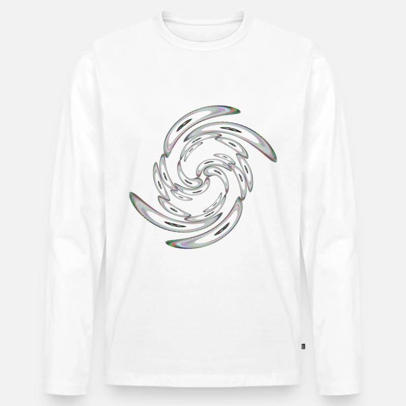 Neon gewölbte Ringe verdreht - Männer Premium Bio Langarmshirt - Weiß