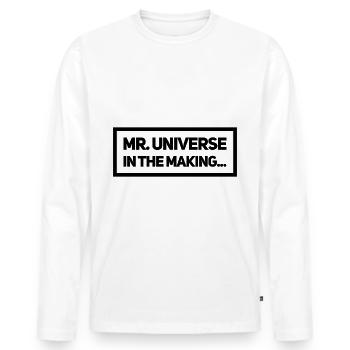 Funny Mr. Universe gym shirt de gym - T-shirt manches longues Premium bio Homme - blanc - Devant - Nico (187cm)