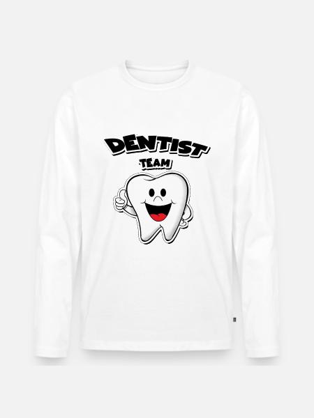 tandlæge team tand tænder Assisterende tandlæge sygeplejerske - Premium økologisk langærmet T-shirt til mænd - hvid