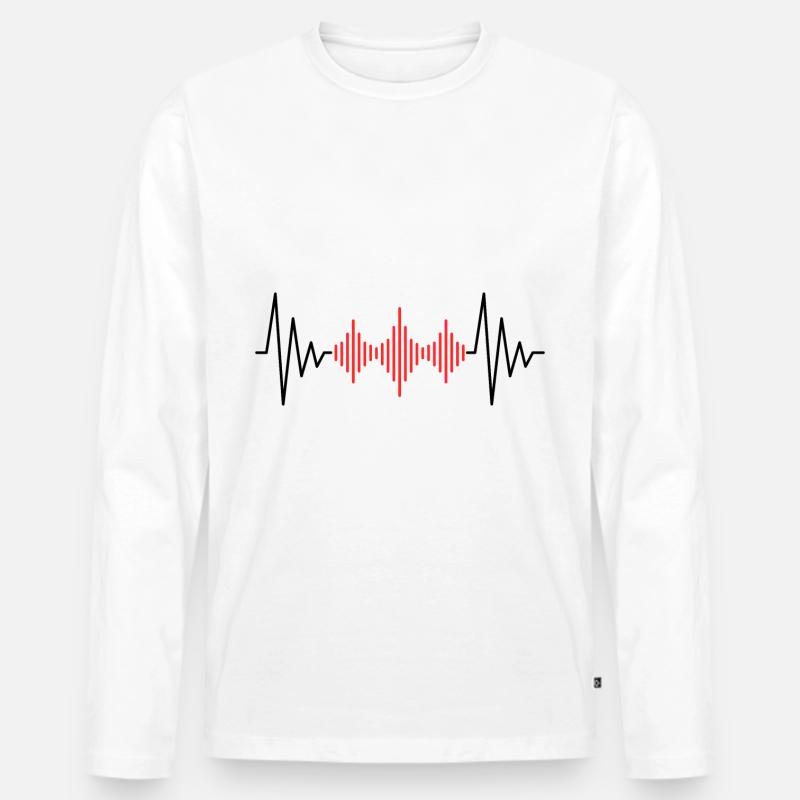 Podcast Herzschlag - Männer Premium Bio Langarmshirt - Weiß