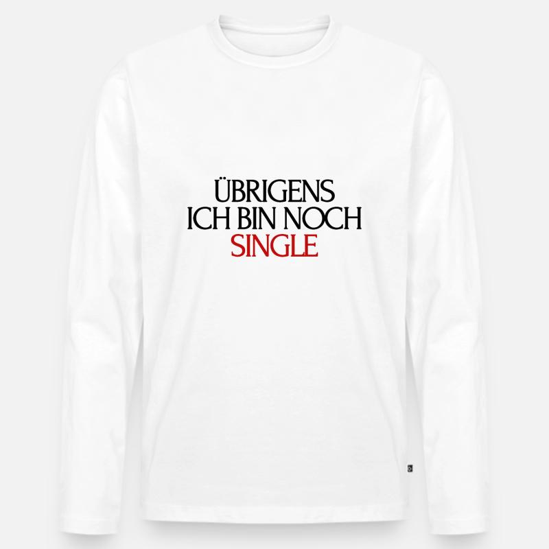 Single - Männer Premium Bio Langarmshirt - Weiß