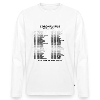 Coronavirus World Tour 2019 / 2020 Virus Corona - Männer Premium Bio Langarmshirt - Weiß - Vorne - Nico (187cm)