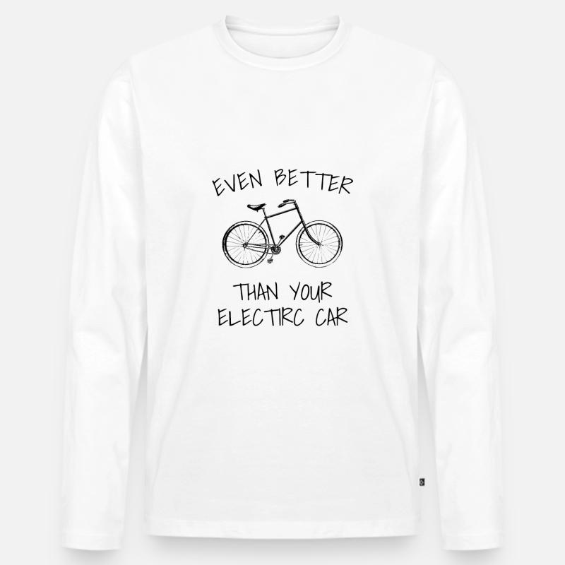 Even better than your electric car - Männer Premium Bio Langarmshirt - Weiß