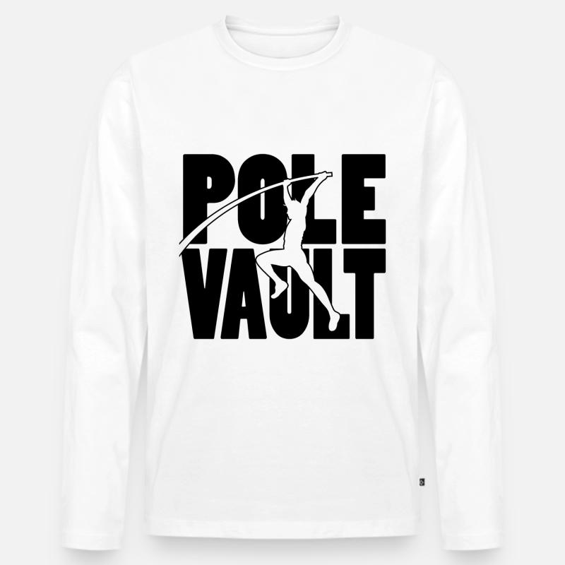 Pole Vault - Männer Premium Bio Langarmshirt - Weiß