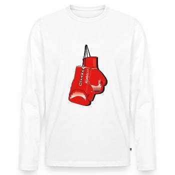gants de boxe - T-shirt manches longues Premium bio Homme - blanc - Devant - Nico (187cm)