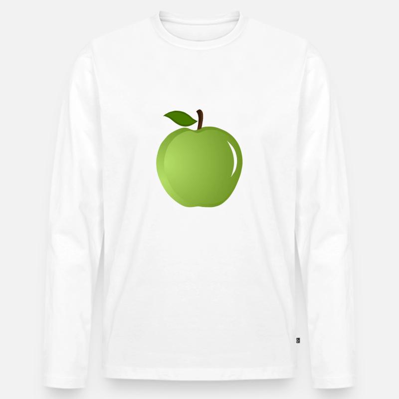 Apfel - Männer Premium Bio Langarmshirt - Weiß