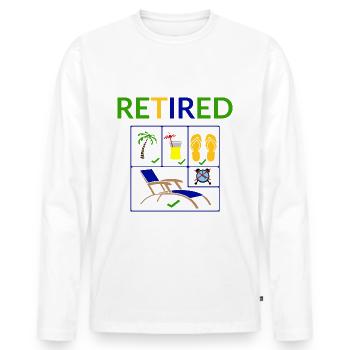 retirement - Men's Premium Organic Long Sleeve Shirt - white - Front - Nico (187cm)