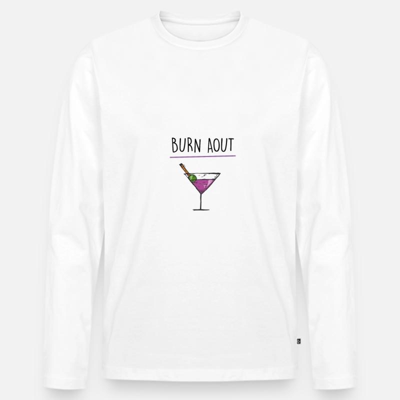 August brennen - Männer Premium Bio Langarmshirt - Weiß