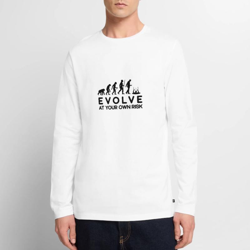 Evolution Risk Evolve at your own risk Men's Premium Organic Long Sleeve Shirt