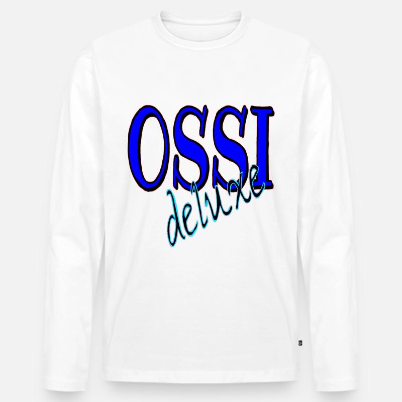 Ossi deluxe - Männer Premium Bio Langarmshirt - Weiß