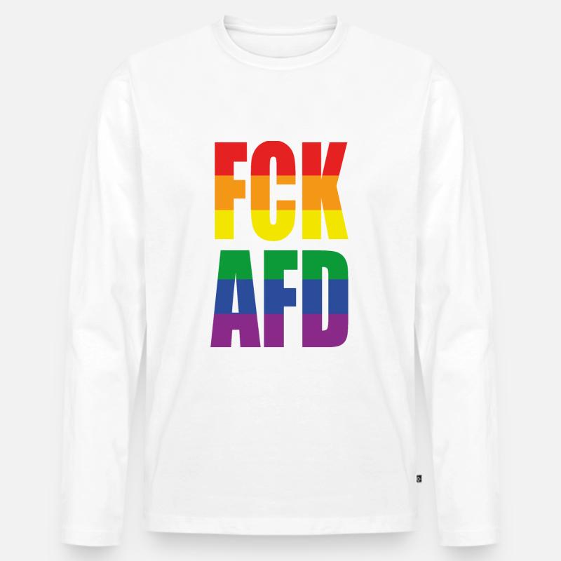 FCKAFD Pride - Männer Premium Bio Langarmshirt - Weiß