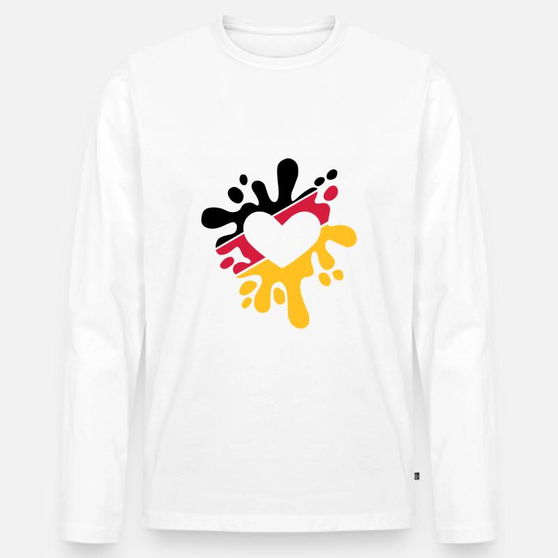 Deutschland Liebe - Männer Premium Bio Langarmshirt - Weiß
