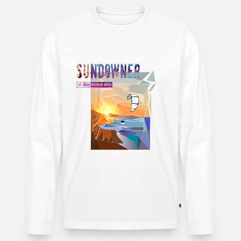 Sundowner Kitesurfer - Männer Premium Bio Langarmshirt - undefined