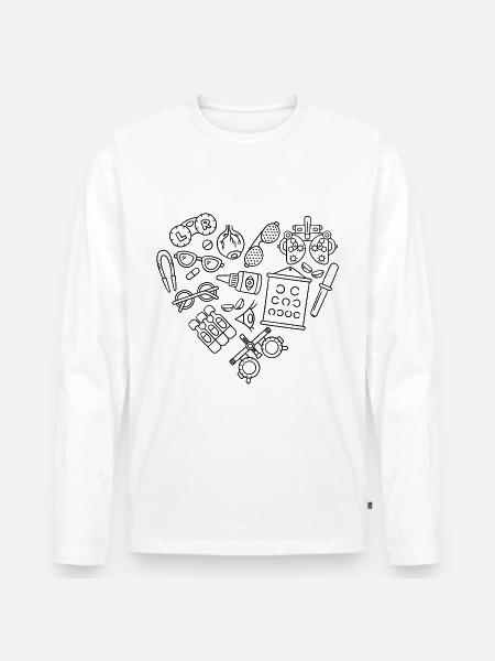 Opticien ophtalmologiste - T-shirt manches longues Premium bio Homme - blanc
