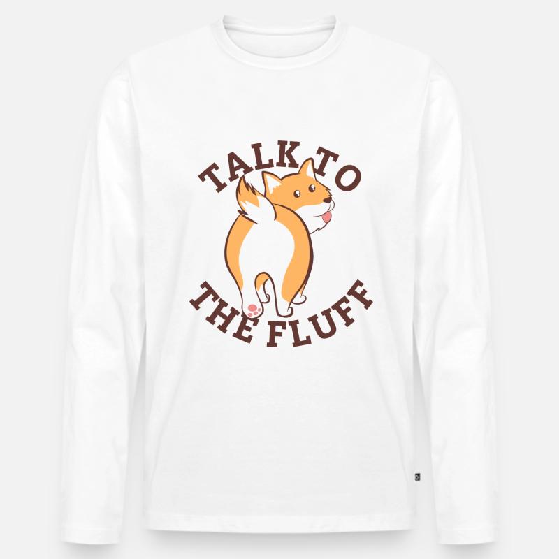 Fluff - Männer Premium Bio Langarmshirt - Weiß