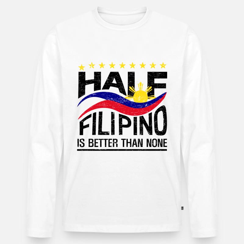 Philippinisch - Männer Premium Bio Langarmshirt - Weiß