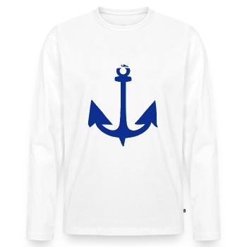 Anchor Nautical Seafarer Pier Sea Maritime - Men's Premium Organic Long Sleeve Shirt - white - Front - Nico (187cm)