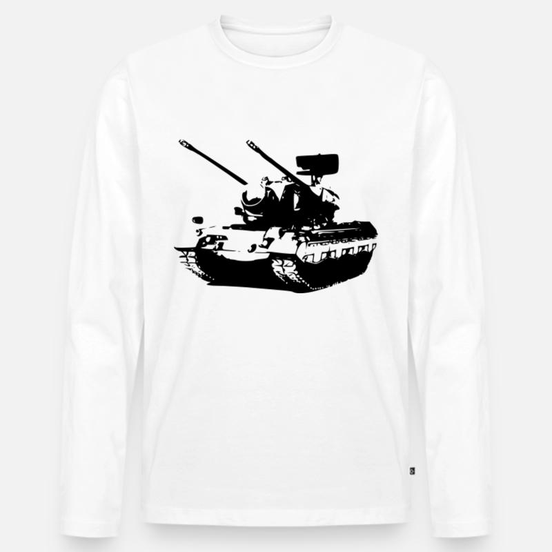 Gepard Panzer Flugabwehr - Männer Premium Bio Langarmshirt - Weiß