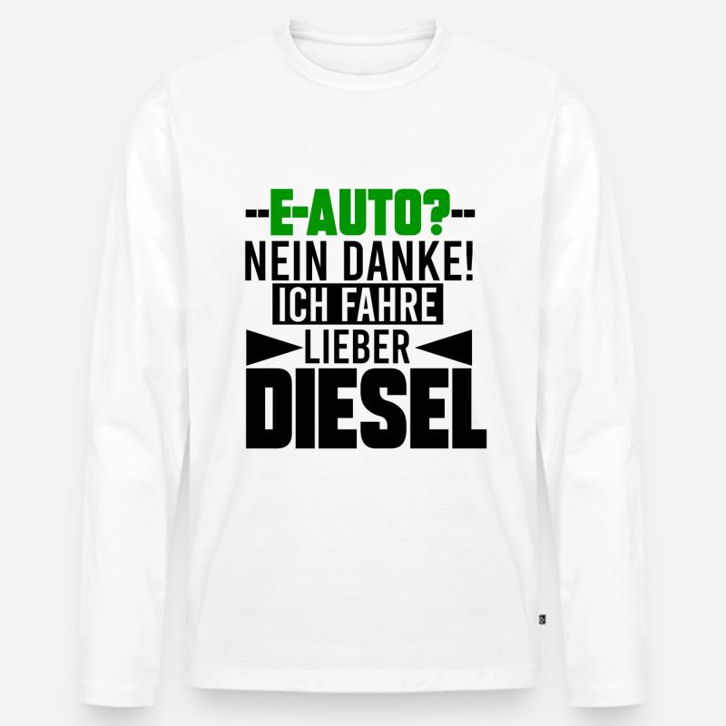E- AUTO, GESCHENK - Männer Premium Bio Langarmshirt - Weiß