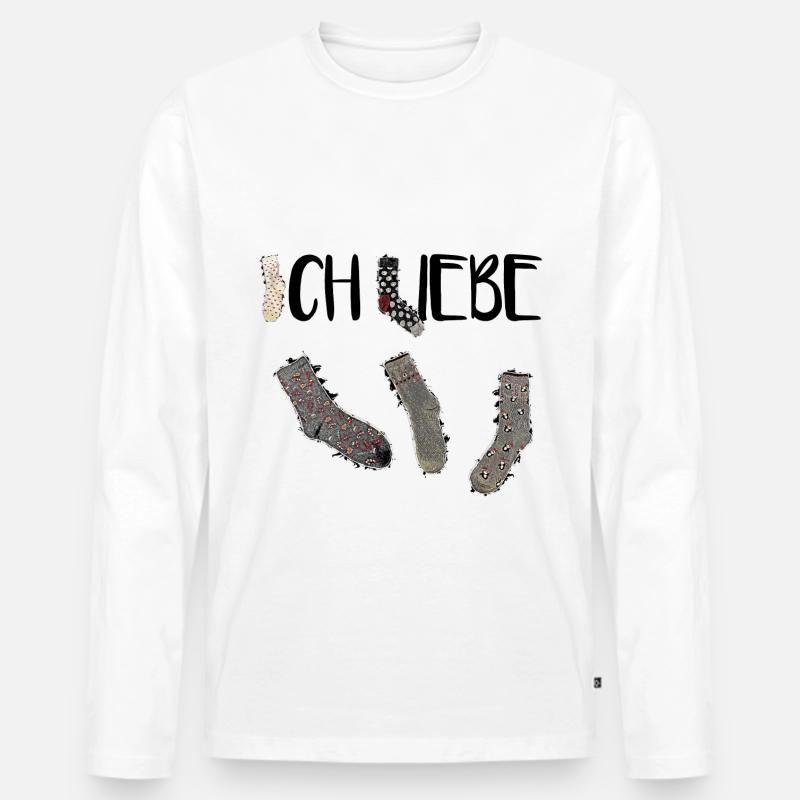 Ich liebe Socken! - Männer Premium Bio Langarmshirt - Weiß