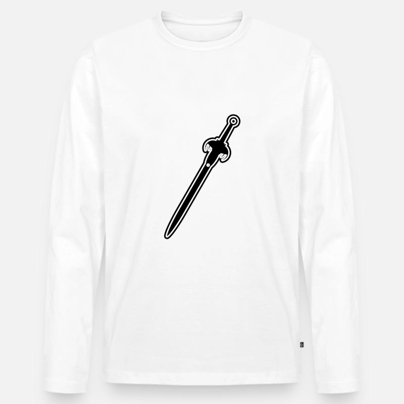 Schwert - Männer Premium Bio Langarmshirt - Weiß