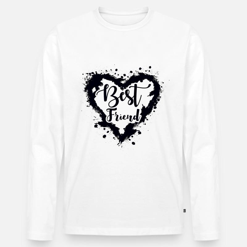 Bester Freund - Männer Premium Bio Langarmshirt - Weiß