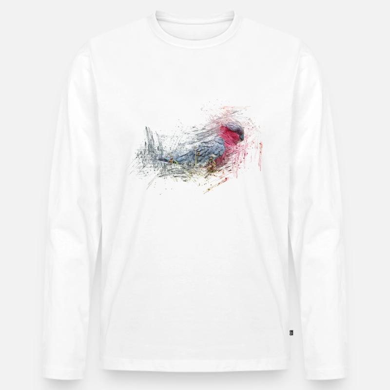 Papagei - Männer Premium Bio Langarmshirt - Weiß