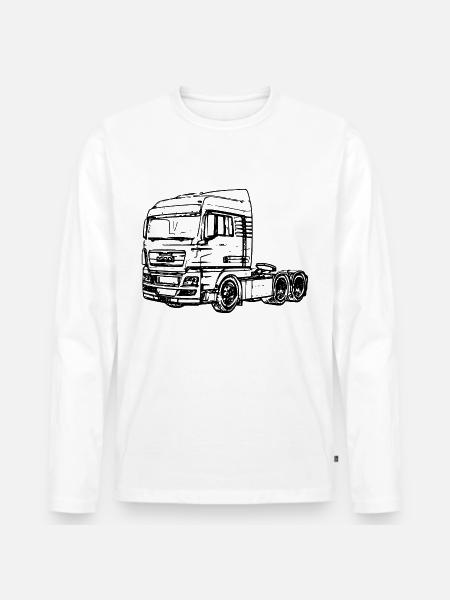 LKW 07 - Männer Premium Bio Langarmshirt - Weiß