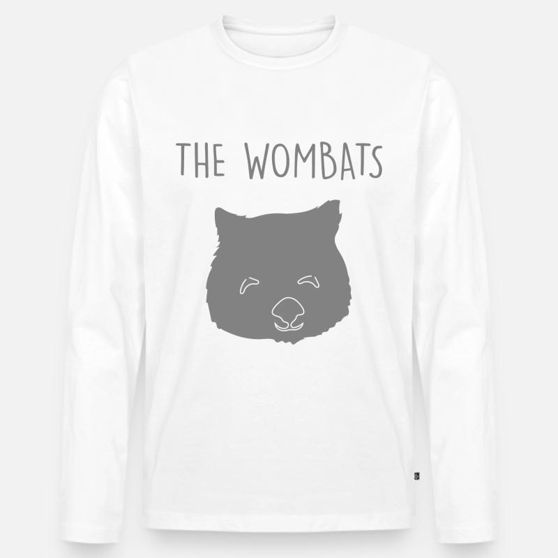Der Wombat - Männer Premium Bio Langarmshirt - Weiß