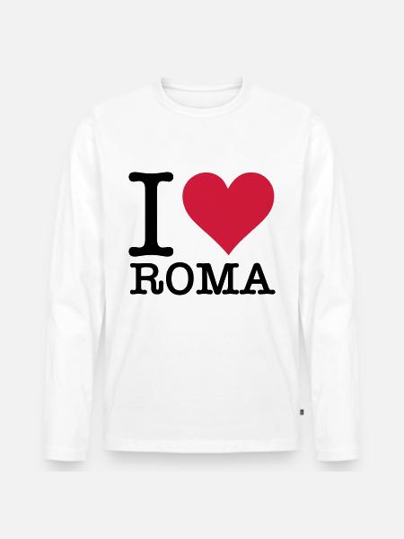 Ich liebe Rom - Männer Premium Bio Langarmshirt - Weiß