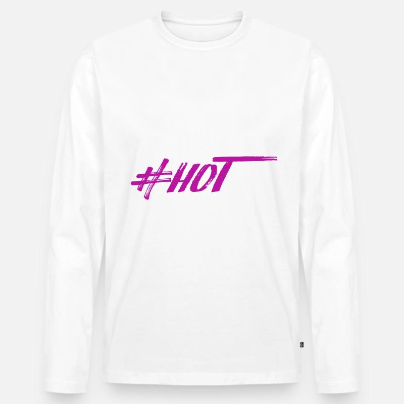 #HOT - Männer Premium Bio Langarmshirt - Weiß