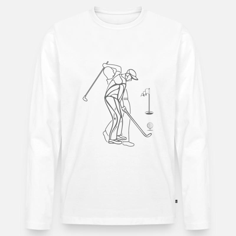 Golf – Shirt Golflehrer Golfspieler Geschenk - Männer Premium Bio Langarmshirt - Weiß