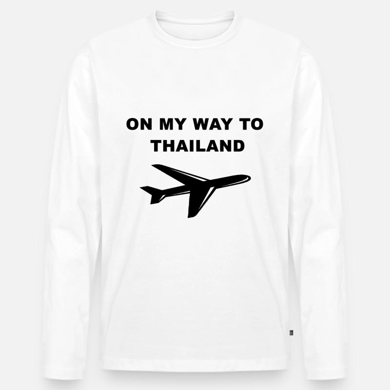Thailand - Männer Premium Bio Langarmshirt - Weiß
