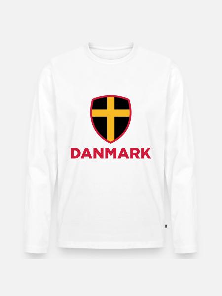 National flag of Denmark - Men's Premium Organic Long Sleeve Shirt - white