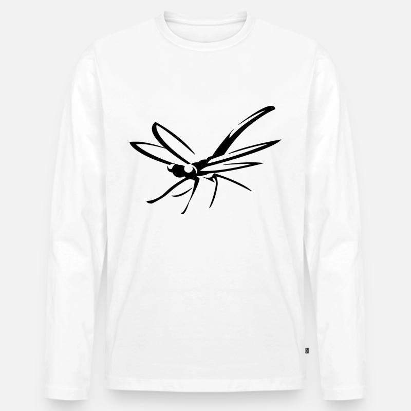 Libelle Libellen - Männer Premium Bio Langarmshirt - Weiß