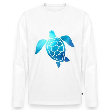 Marine Biology marine biologie océan biobiologiste marin - T-shirt manches longues Premium bio Homme - blanc - Devant - Nico (187cm)