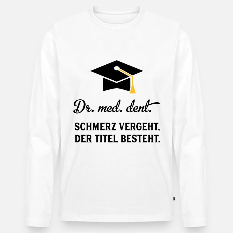 drmeddent - Männer Premium Bio Langarmshirt - Weiß