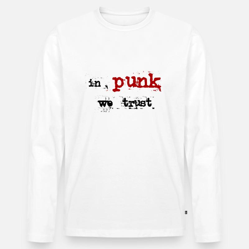 Auf Punk vertrauen wir - Männer Premium Bio Langarmshirt - Weiß