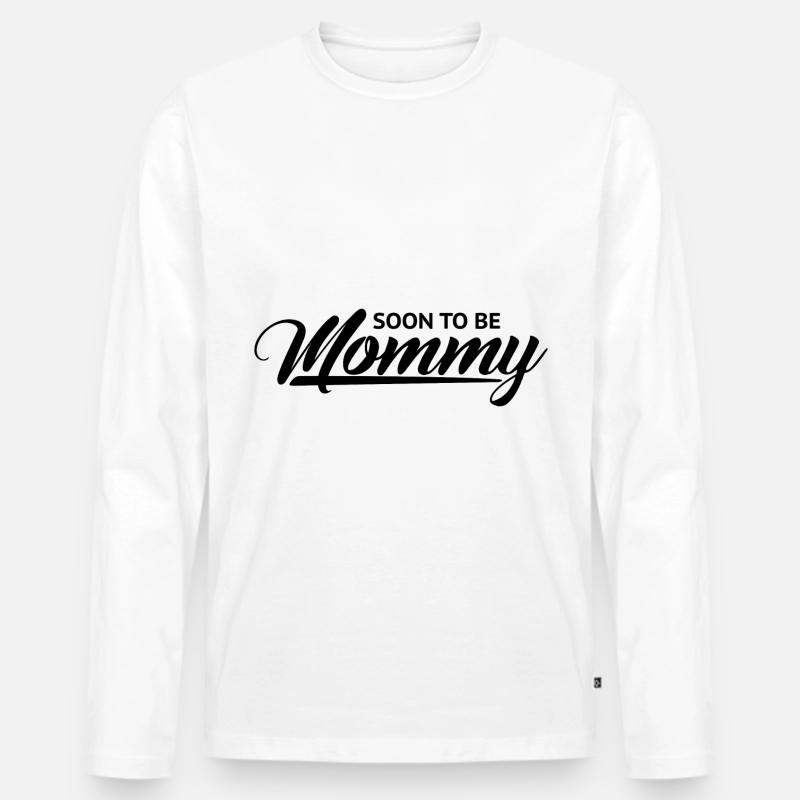 Schwangerschaft bald Mutter Schwarz Cooles - Männer Premium Bio Langarmshirt - Weiß