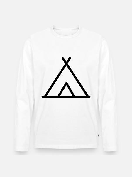 Symbol Tent Camping - Men's Premium Organic Long Sleeve Shirt - white
