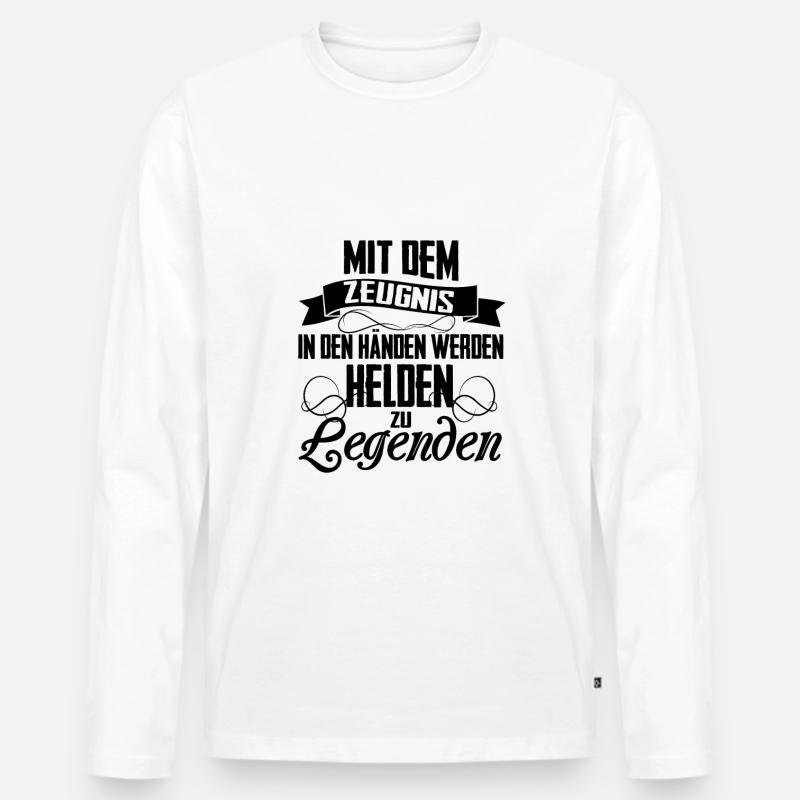 Schulabschluss - Männer Premium Bio Langarmshirt - Weiß