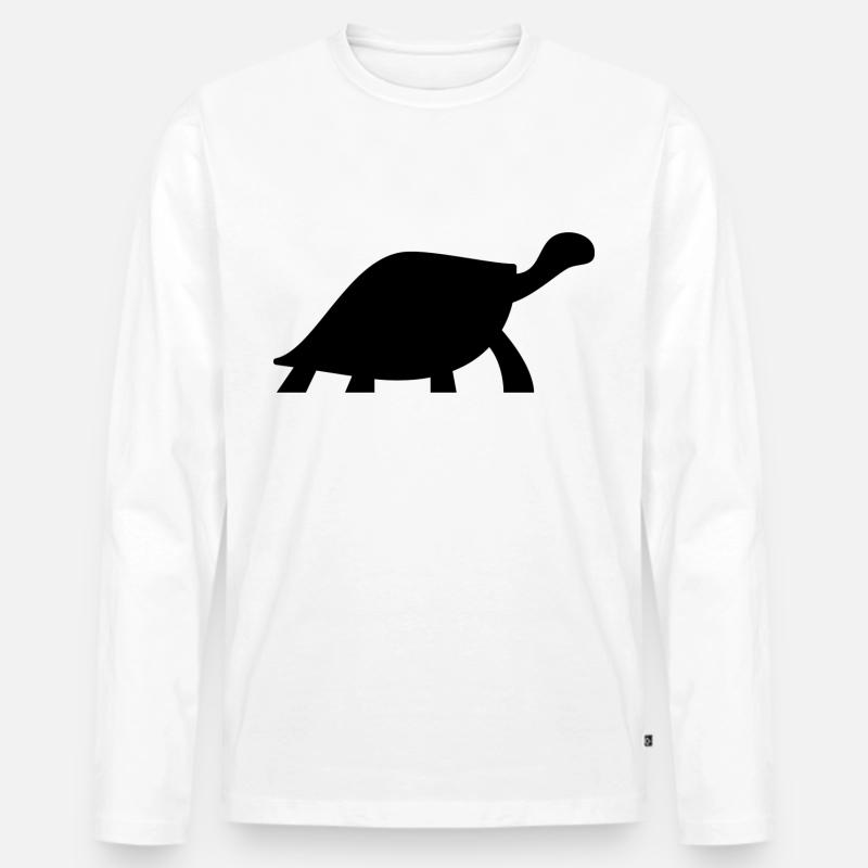 Schildkröte - Männer Premium Bio Langarmshirt - Weiß