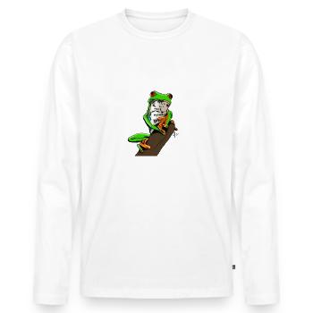 Frosch - Männer Premium Bio Langarmshirt - Weiß - Vorne - Nico (187cm)